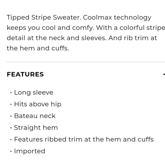 T by Talbots Tipped Stripe Sweater NWT - Picture 8 of 8